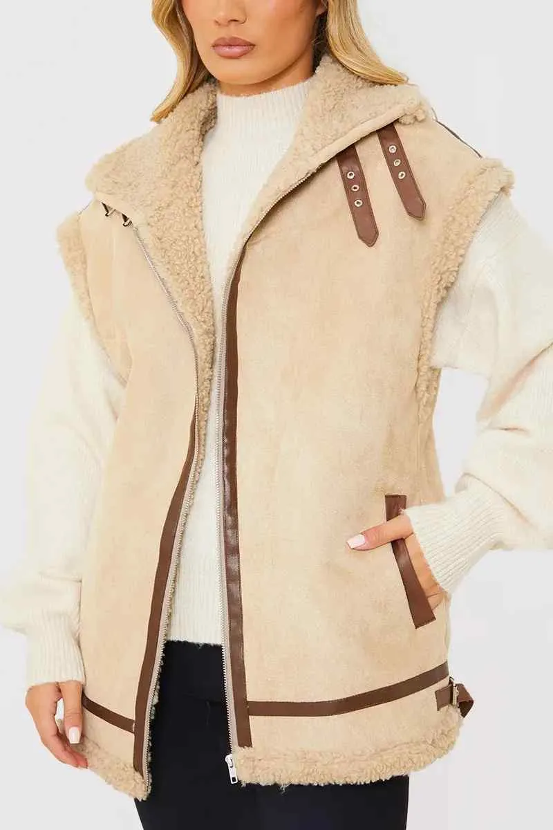 Shearling Sleeveless Aviator Gilet sold by Chi Chi London product image thumbnail 3