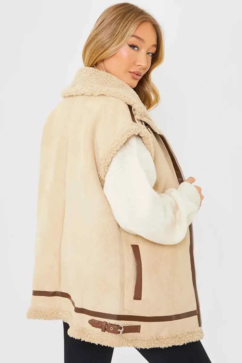 Shearling Sleeveless Aviator Gilet sold by Chi Chi London product image thumbnail 4