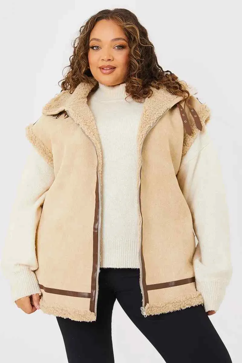 Shearling Sleeveless Aviator Gilet sold by Chi Chi London product image thumbnail 5