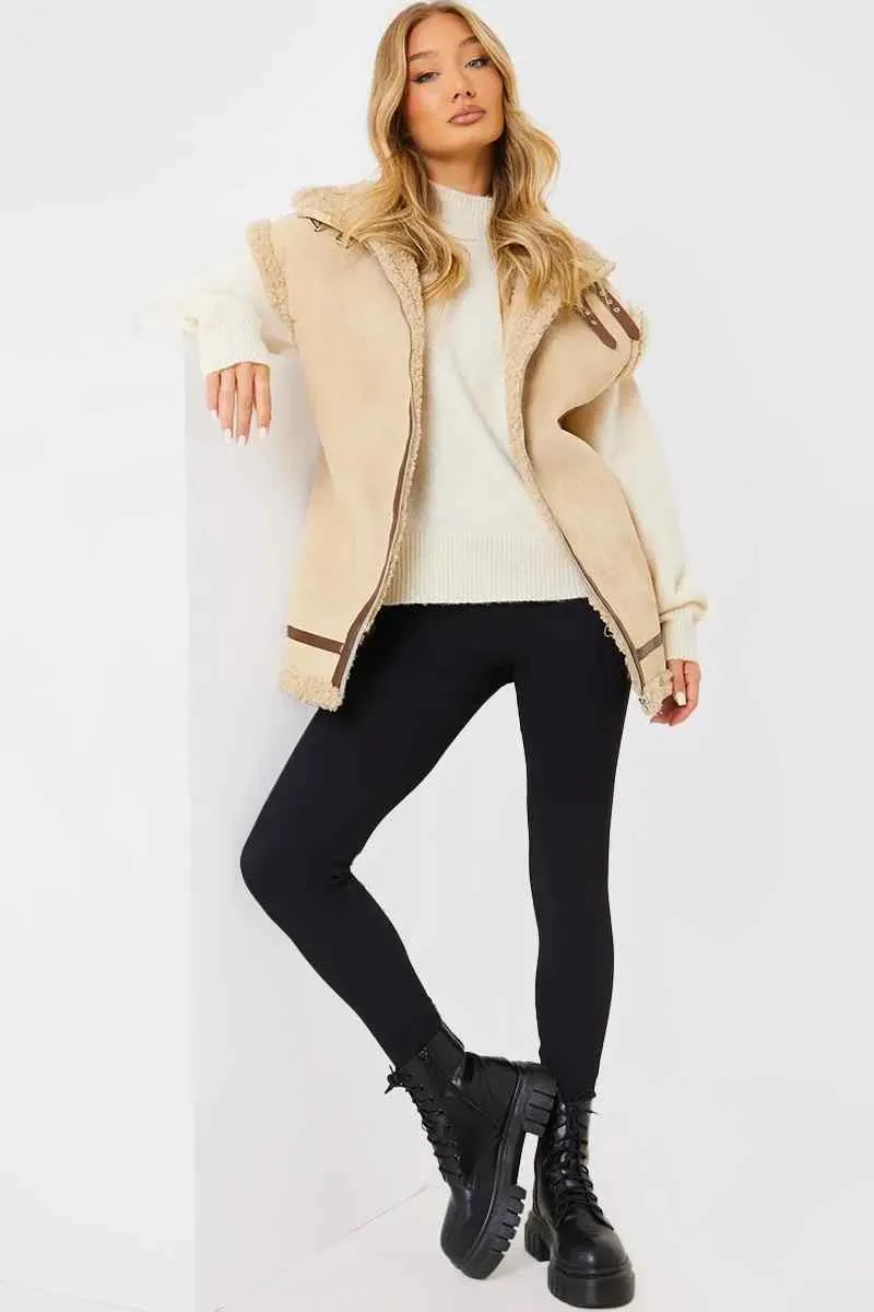 Shearling Sleeveless Aviator Gilet sold by Chi Chi London product image thumbnail 2