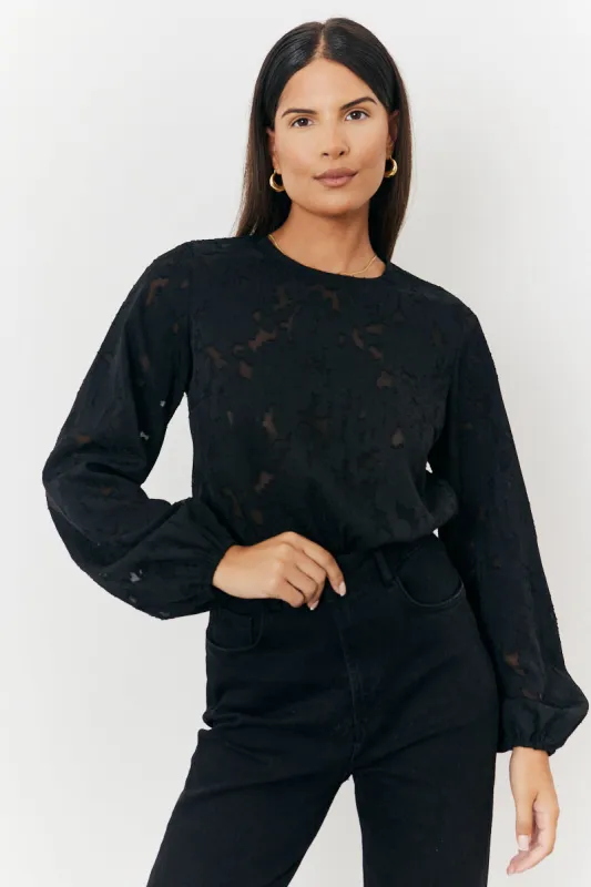 Jacquard Balloon Sleeve Bodysuit made by In the style