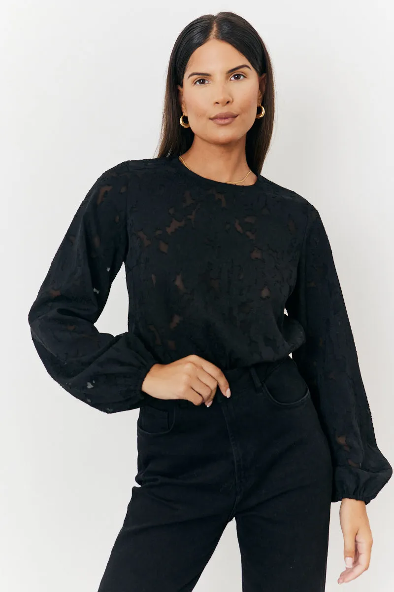 Jacquard Balloon Sleeve Bodysuit sold by Chi Chi London