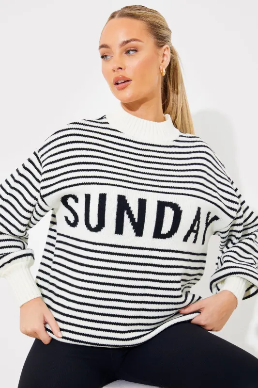 Stripe Sunday Knit Jumper made by In the style