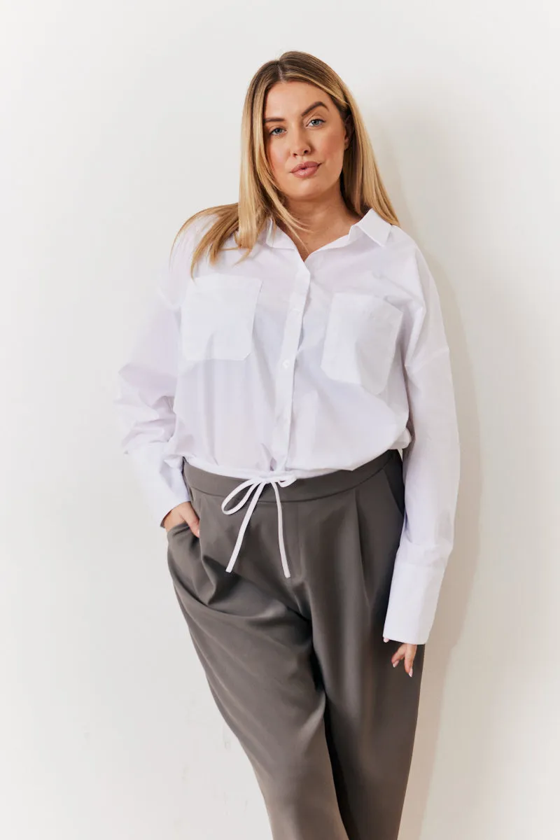 White Oversized Poplin Shirt sold by Chi Chi London product image thumbnail 5