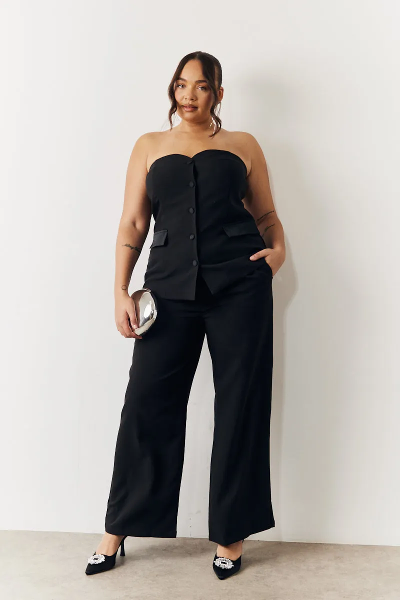 Black Bandeau Sweetheart Neckline Waistcoat sold by Chi Chi London product image thumbnail 5