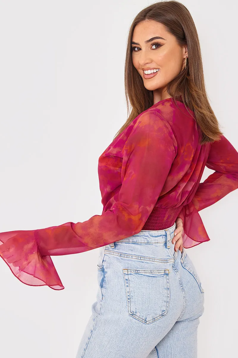 Wrap Front Flared Cuff Bodysuit sold by Chi Chi London product image thumbnail 4