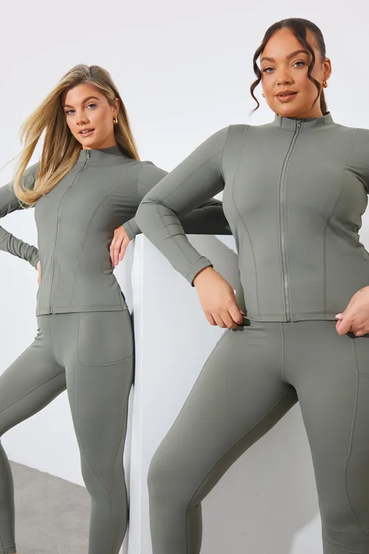 Soft Touch Zip Through Jacket made by In the style