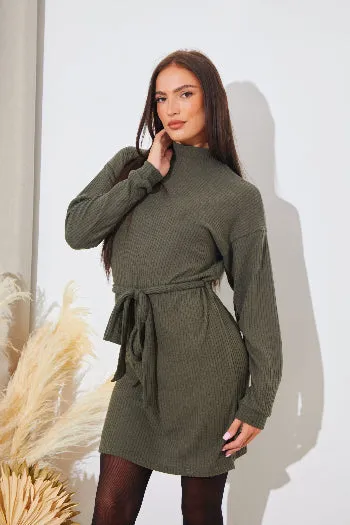 Brushed Rib Loose Belted Dress sold by Chi Chi London product image thumbnail 2
