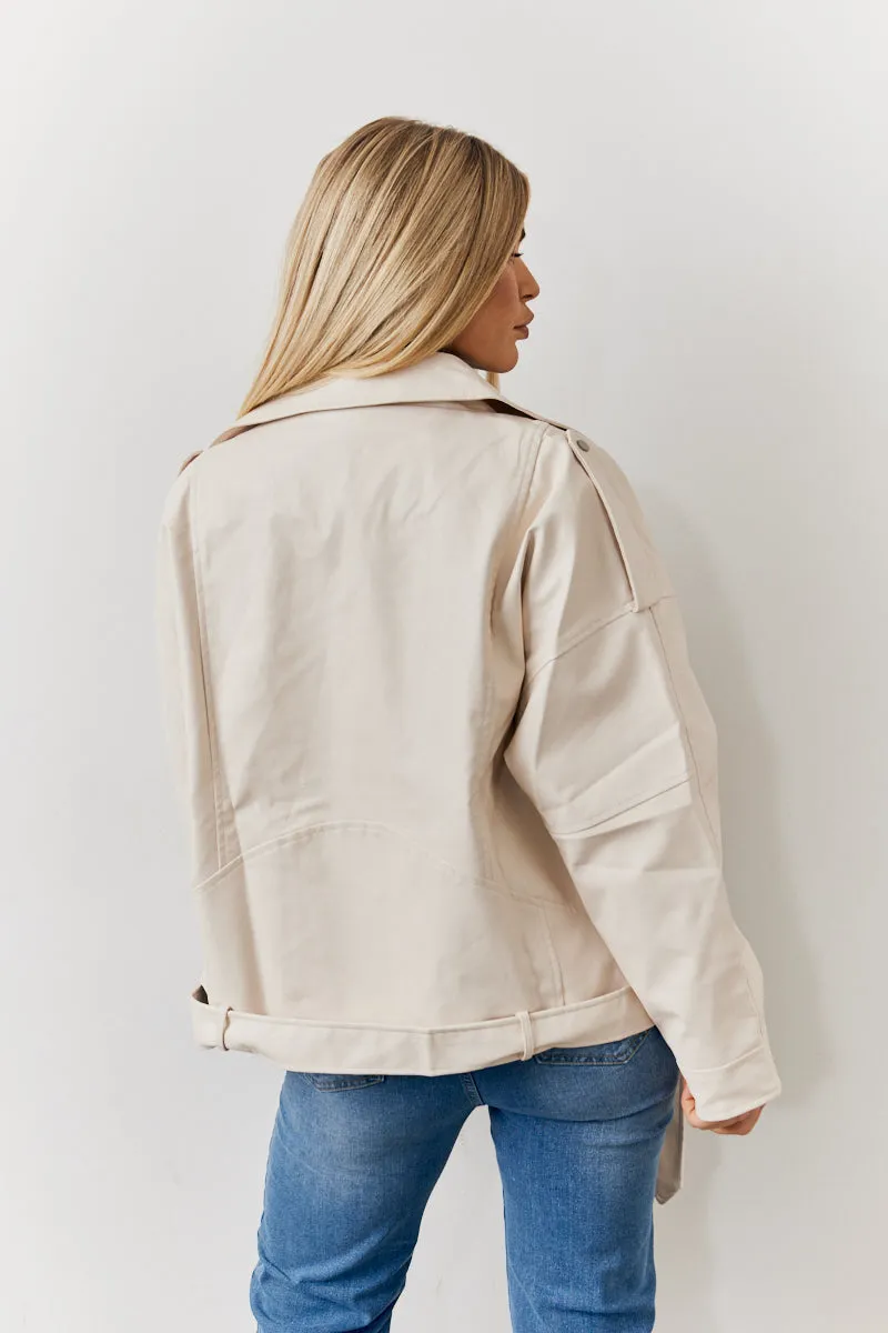 Faux Leather Biker Jacket sold by Chi Chi London product image thumbnail 3