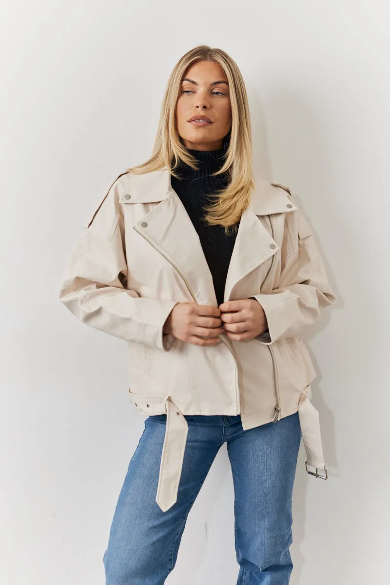 Faux Leather Biker Jacket sold by Chi Chi London