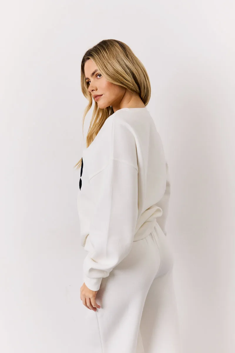 Cream 1992 Embroidered Slogan Sweatshirt sold by Chi Chi London product image thumbnail 3