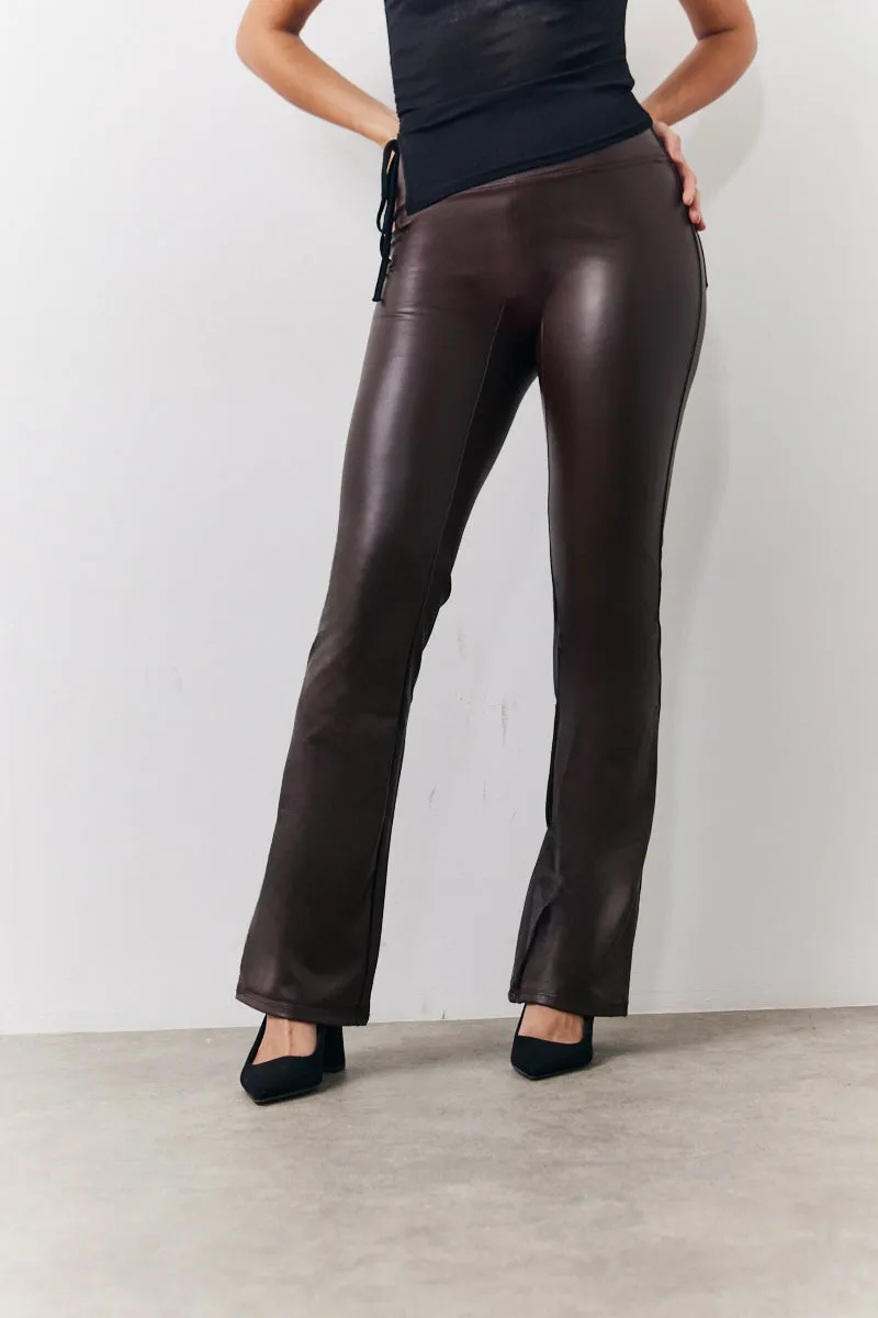Perfect Sculpting High Waisted Leather Look Flare sold by Chi Chi London product image thumbnail 3