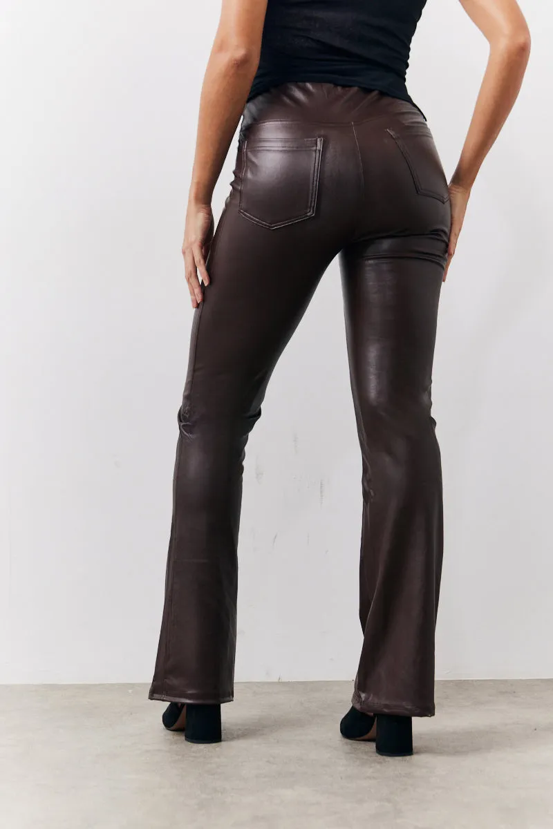 Perfect Sculpting High Waisted Leather Look Flare sold by Chi Chi London product image thumbnail 5