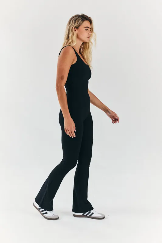 Built-In Bra Flare Leg Sculpt and Control Unitard made by In the style