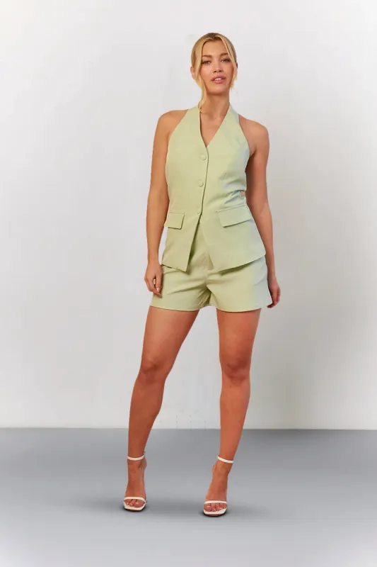 Mint Green High Waisted Co-Ord Short made by In the style