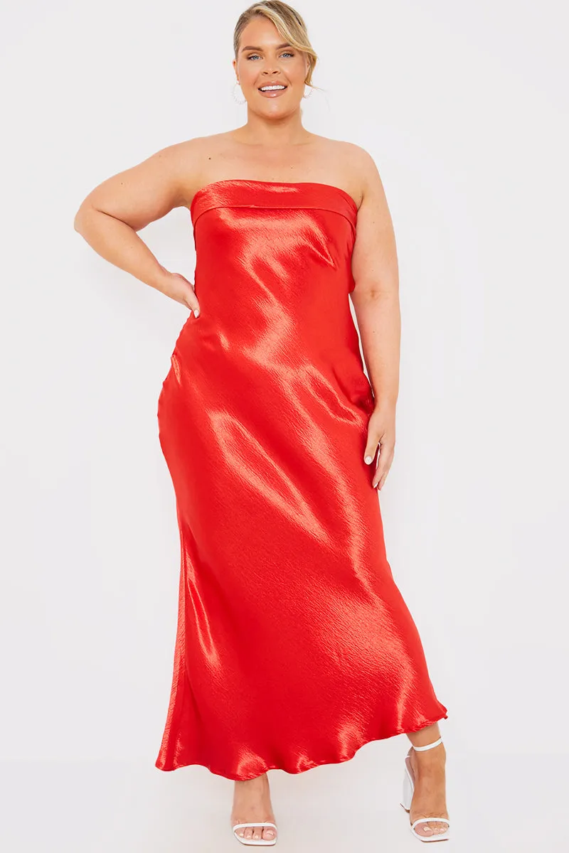 Liquid Satin Bandeau Cut Out Back Maxi Dress sold by Chi Chi London product image thumbnail 5