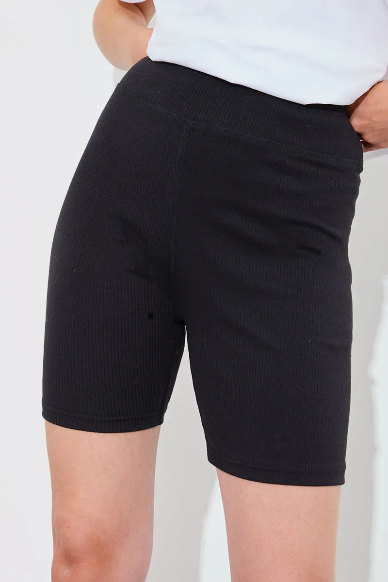 Ribbed High Waisted Cycling Shorts sold by Chi Chi London product image thumbnail 3
