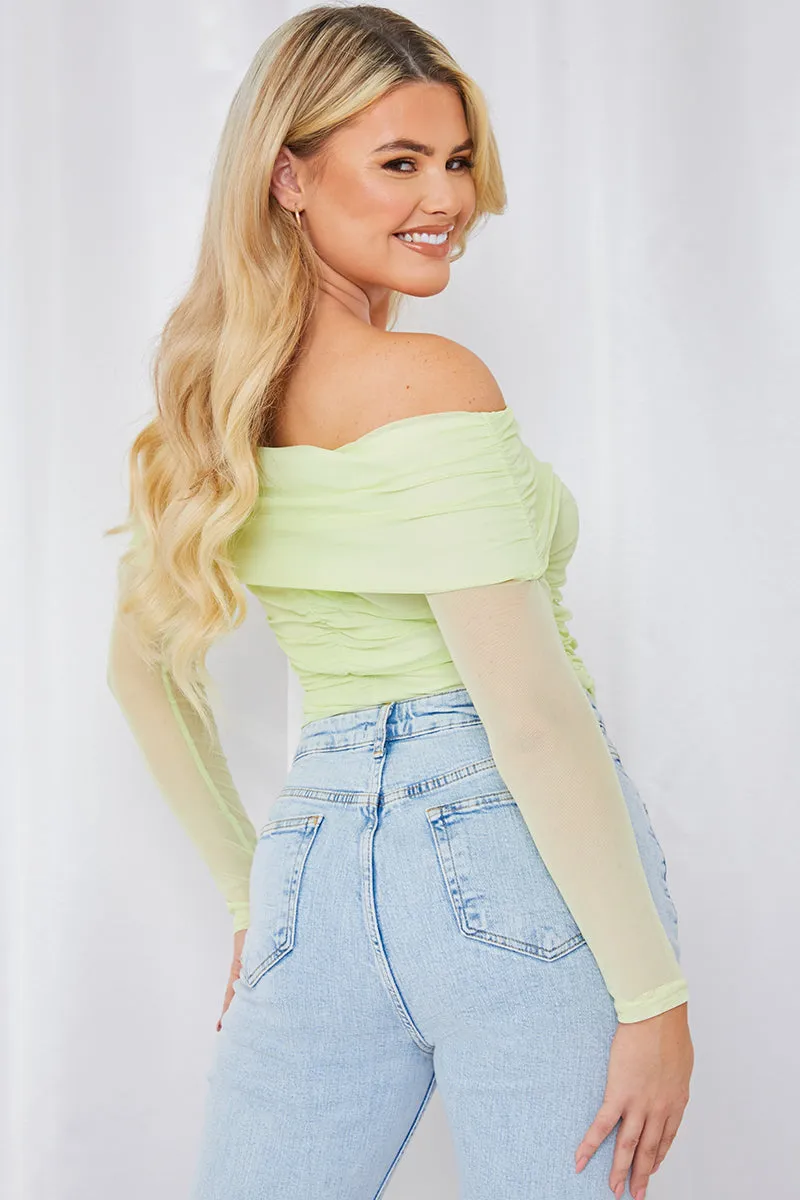 Mesh Bardot Top sold by Chi Chi London product image thumbnail 4