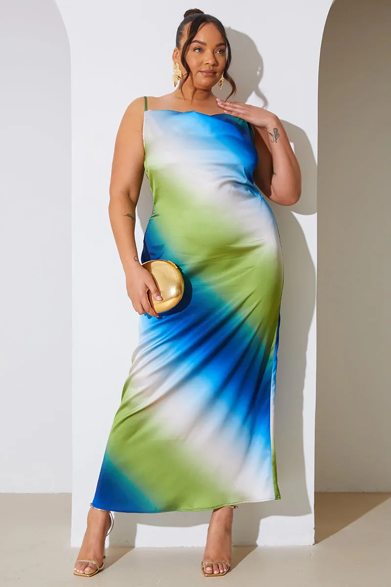 Ombre Satin Cowl Neck Maxi Dress sold by Chi Chi London product image thumbnail 5