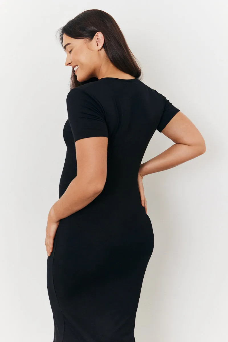 Maternity Short Sleeve Midi Wrap Dress sold by Chi Chi London product image thumbnail 4
