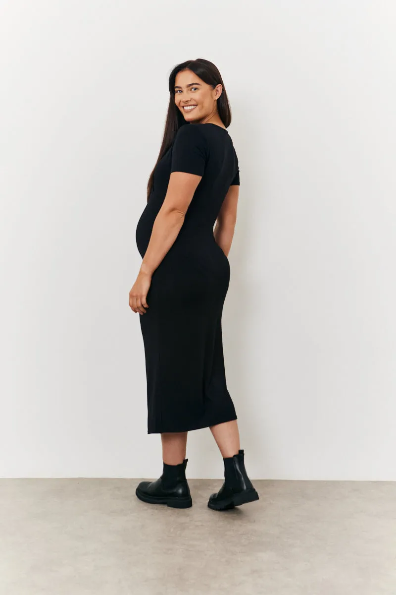 Maternity Short Sleeve Midi Wrap Dress sold by Chi Chi London product image thumbnail 2