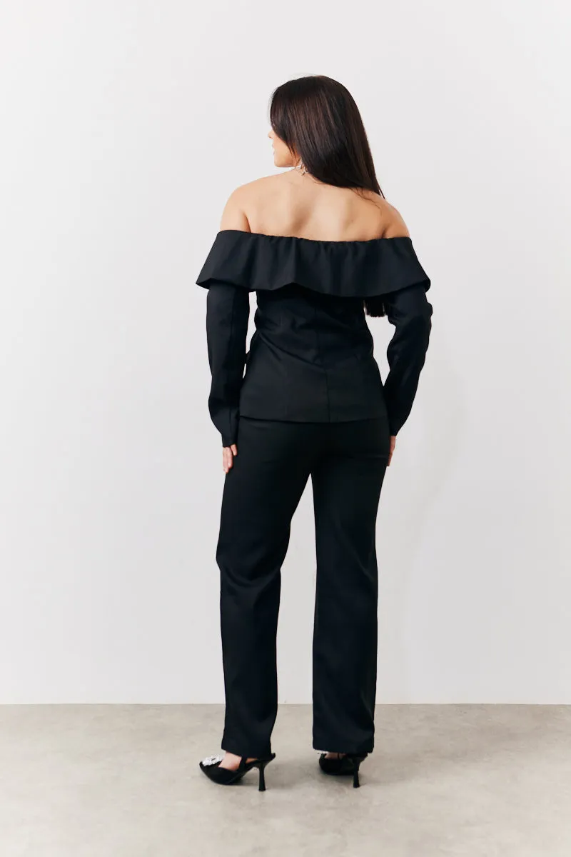 Black Tailored High Waist Trouser sold by Chi Chi London product image thumbnail 4