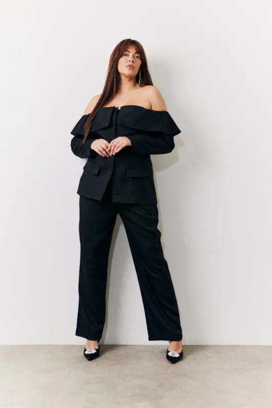 Black Tailored High Waist Trouser made by In the style