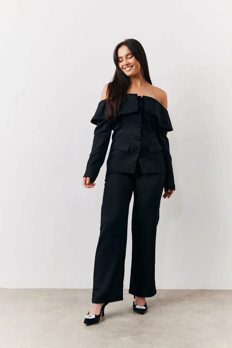 Black Tailored High Waist Trouser sold by Chi Chi London product image thumbnail 2