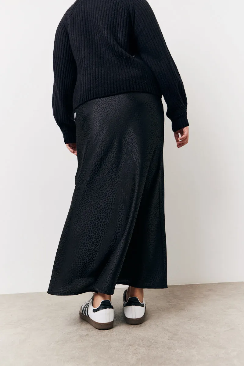 Black Jacquard Printed Slip Skirt sold by Chi Chi London product image thumbnail 4