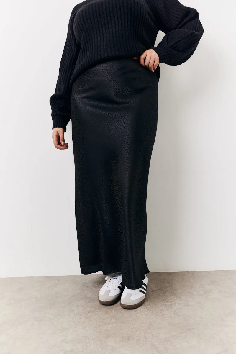Black Jacquard Printed Slip Skirt sold by Chi Chi London product image thumbnail 2