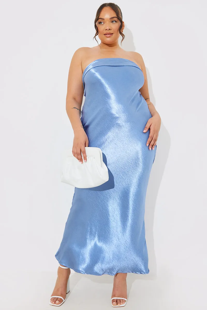 Satin Bandeau Cowl Back Cut Out Maxi Dress sold by Chi Chi London product image thumbnail 4