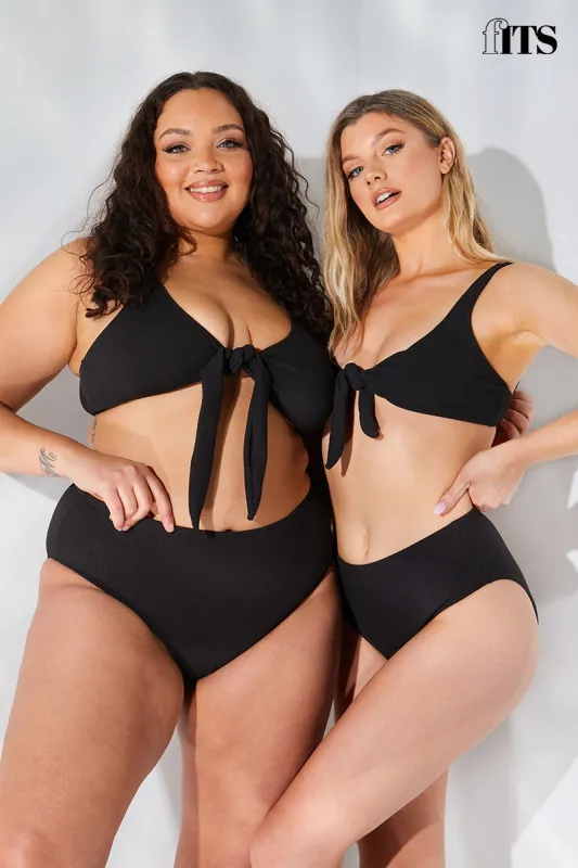 Sculpt and Control Crinkle High Waisted High Leg Bikini Brief made by In the style