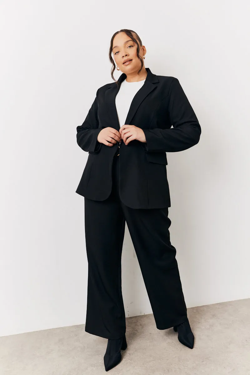 Black Elasticated Waist Wide Leg Trouser sold by Chi Chi London product image thumbnail 5