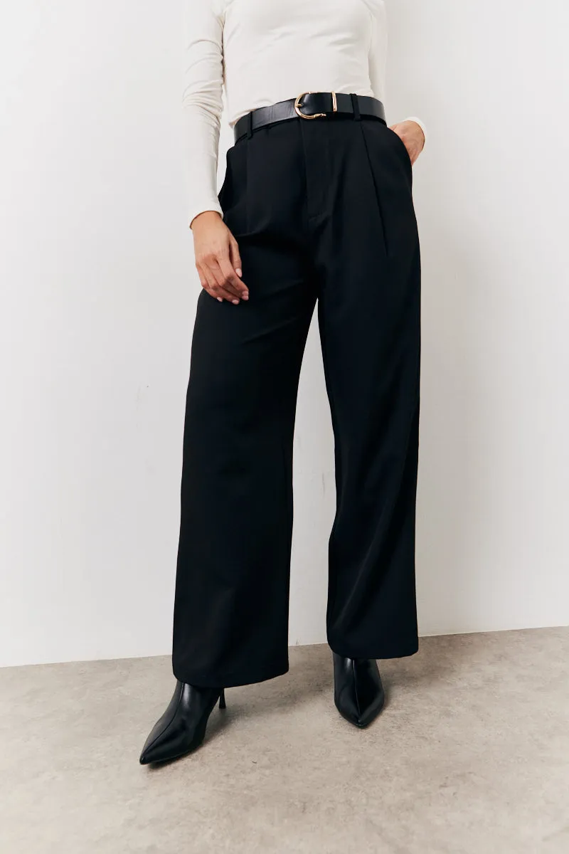 Black Elasticated Waist Wide Leg Trouser sold by Chi Chi London product image thumbnail 2