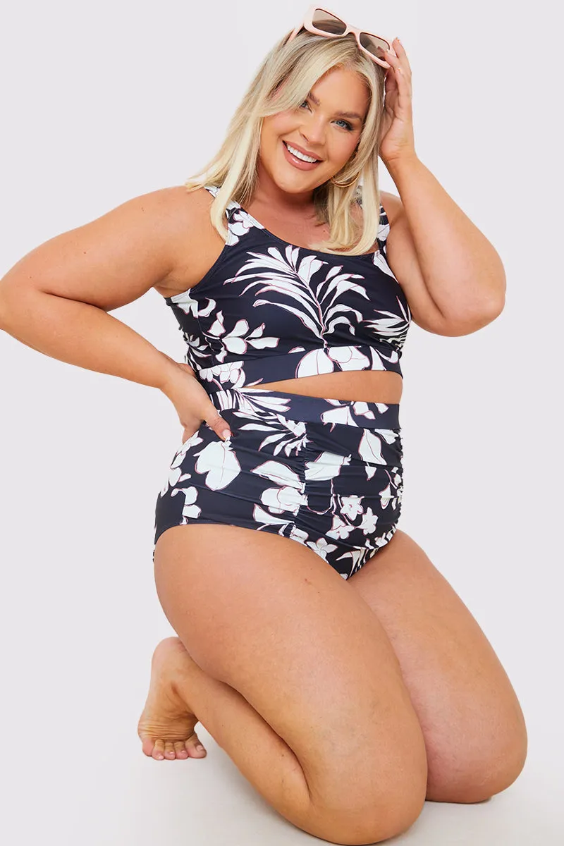 Control Floral Print Ruched High Waisted Bottoms sold by Chi Chi London