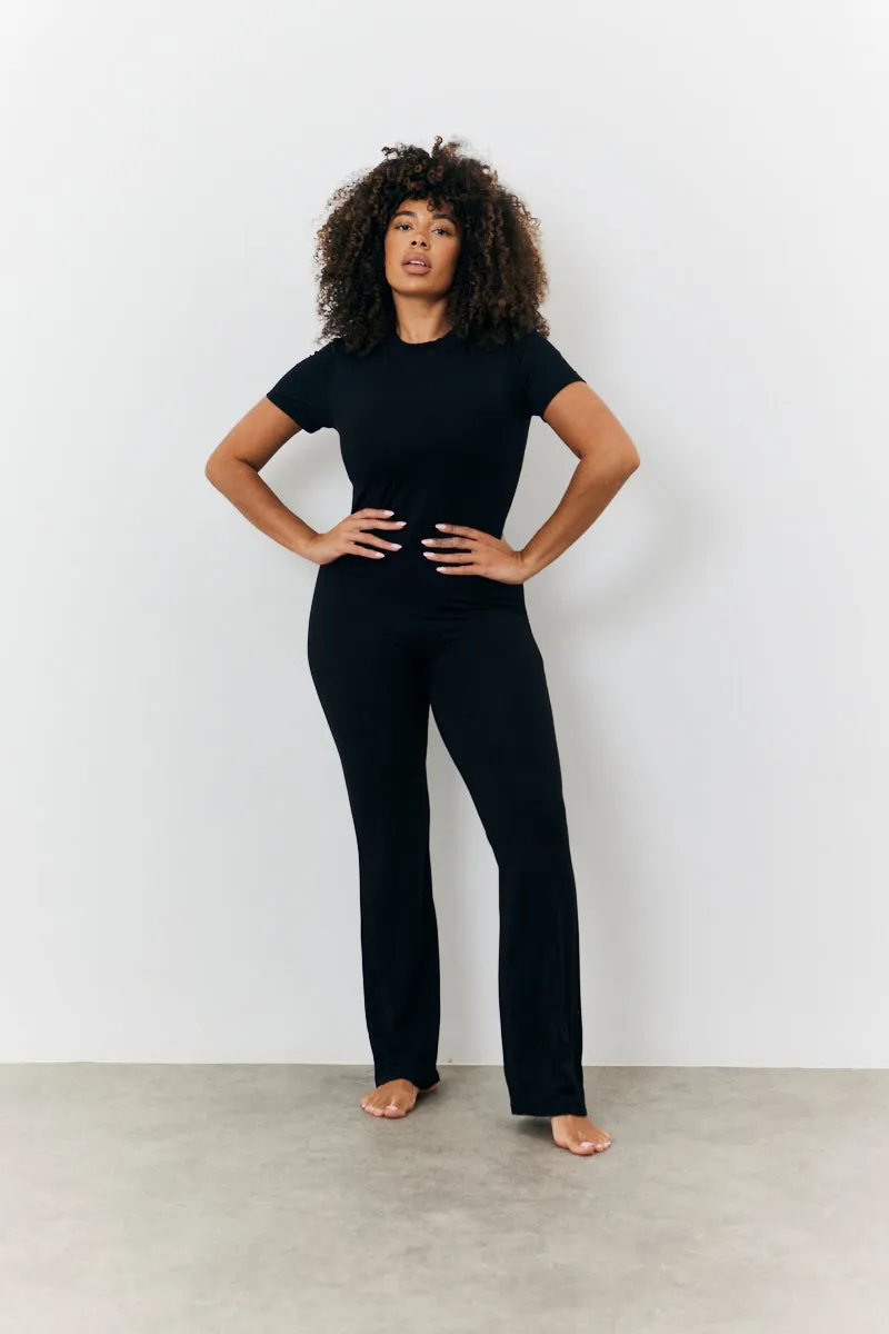 Sculpting Short Sleeve Wide Leg Jumpsuit sold by Chi Chi London product image thumbnail 4