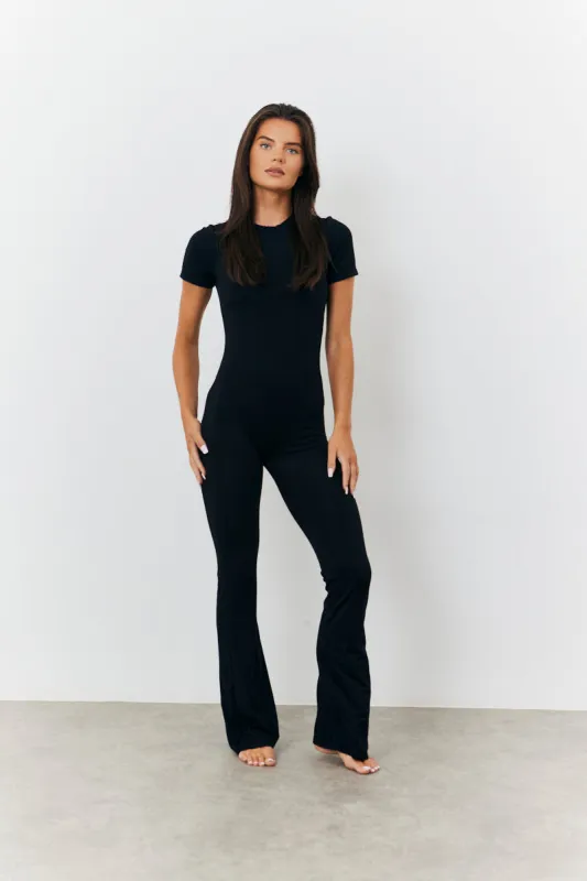 Sculpting Short Sleeve Wide Leg Jumpsuit made by In the style
