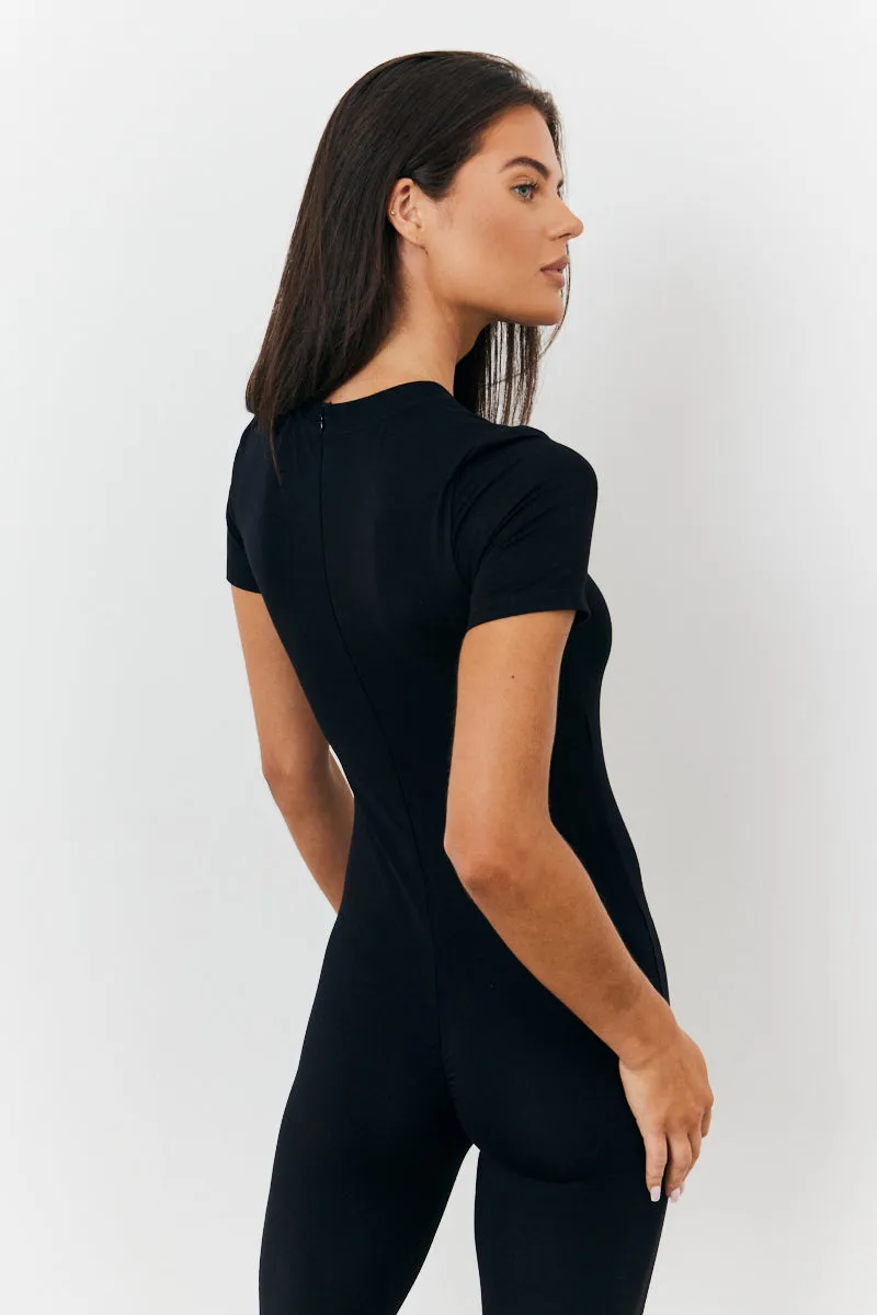 Sculpting Short Sleeve Wide Leg Jumpsuit sold by Chi Chi London product image thumbnail 2