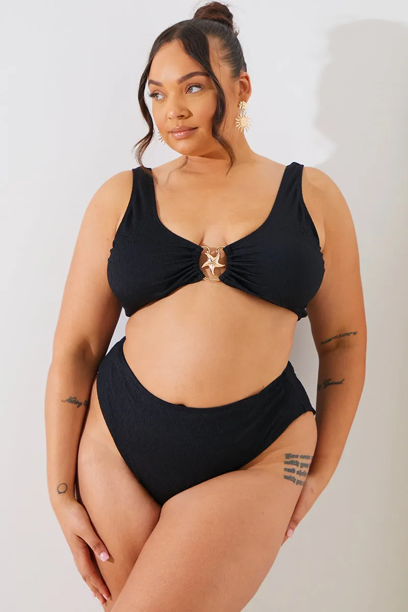 Textured Starfish Detail High Waist High Leg Bikini Bottoms sold by Chi Chi London product image thumbnail 5