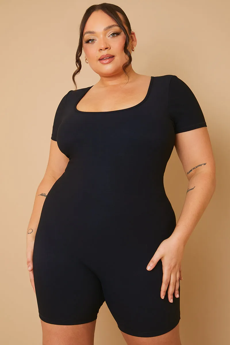 Built-In Bra Short Sleeve Sculpt and Control Short Unitard sold by Chi Chi London product image thumbnail 5