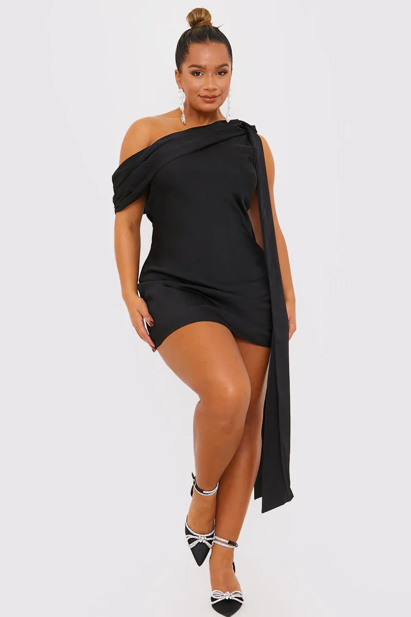 Satin Asymmetric Neckline Mini Dress sold by Chi Chi London product image thumbnail 2