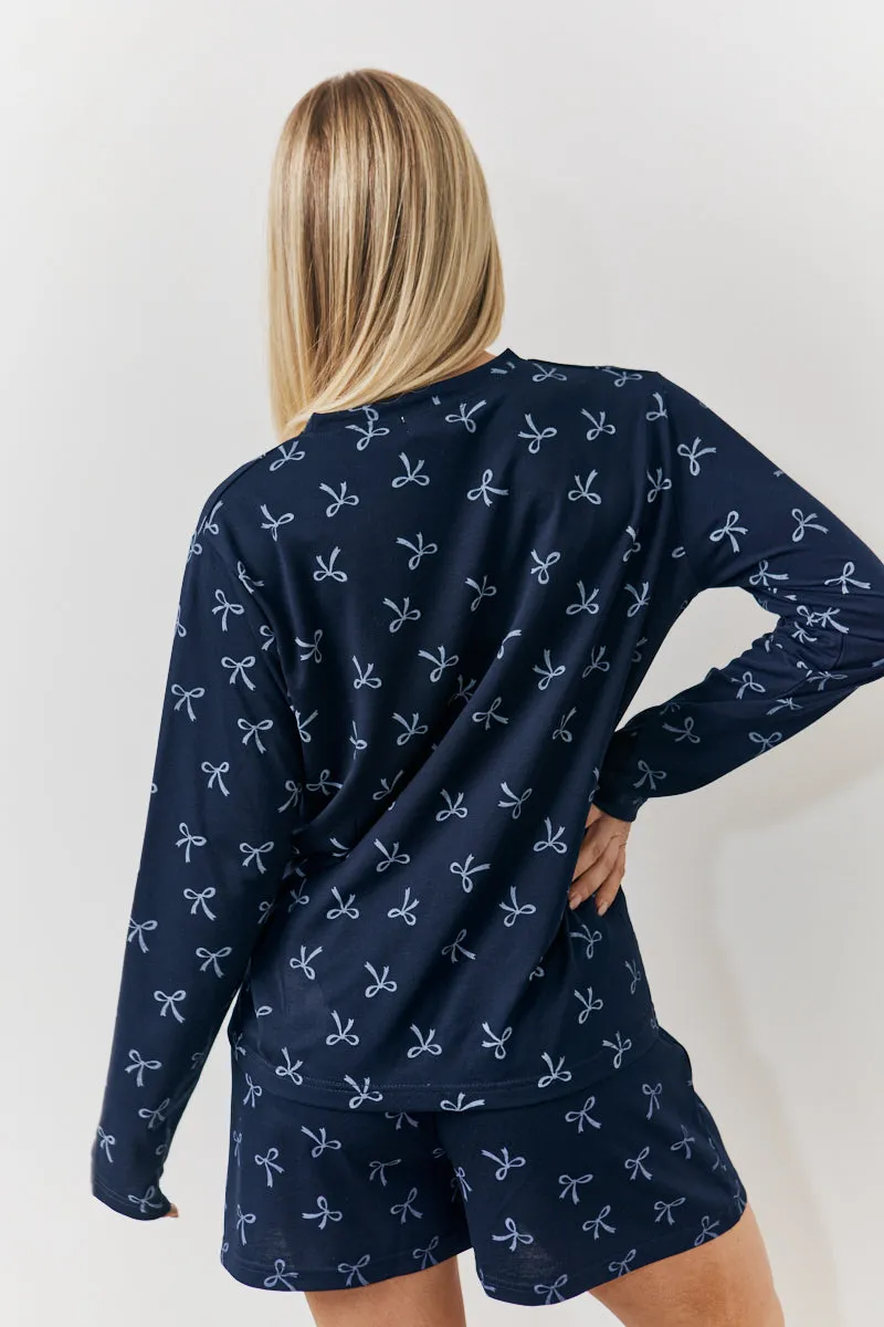 Bow Print Long Sleeve and Short PJ Set sold by Chi Chi London product image thumbnail 4