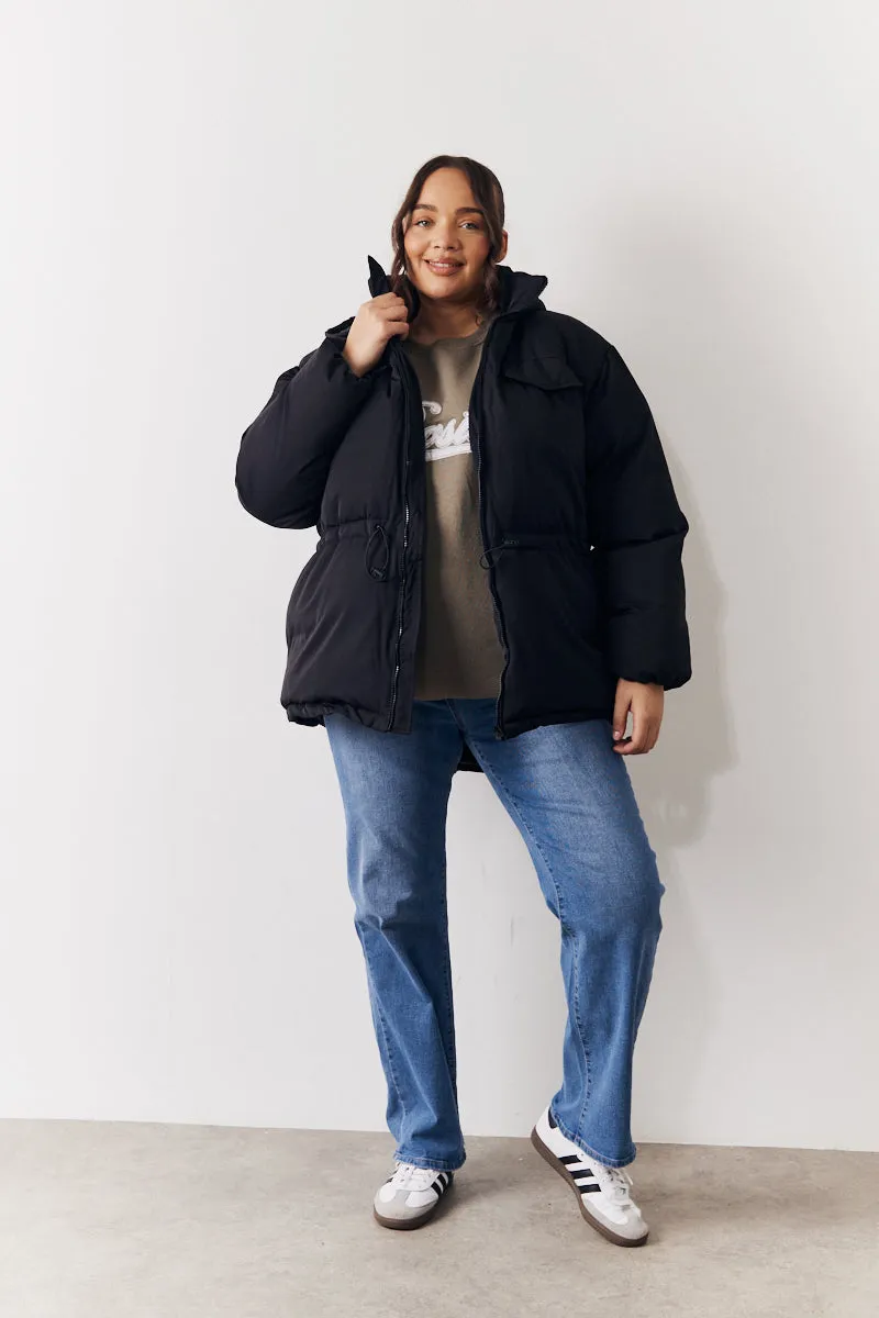 Hooded Drawstring Waist Puffer Coat sold by Chi Chi London product image thumbnail 2
