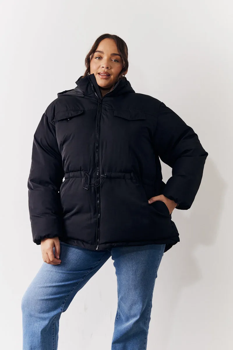 Hooded Drawstring Waist Puffer Coat sold by Chi Chi London product image thumbnail 3