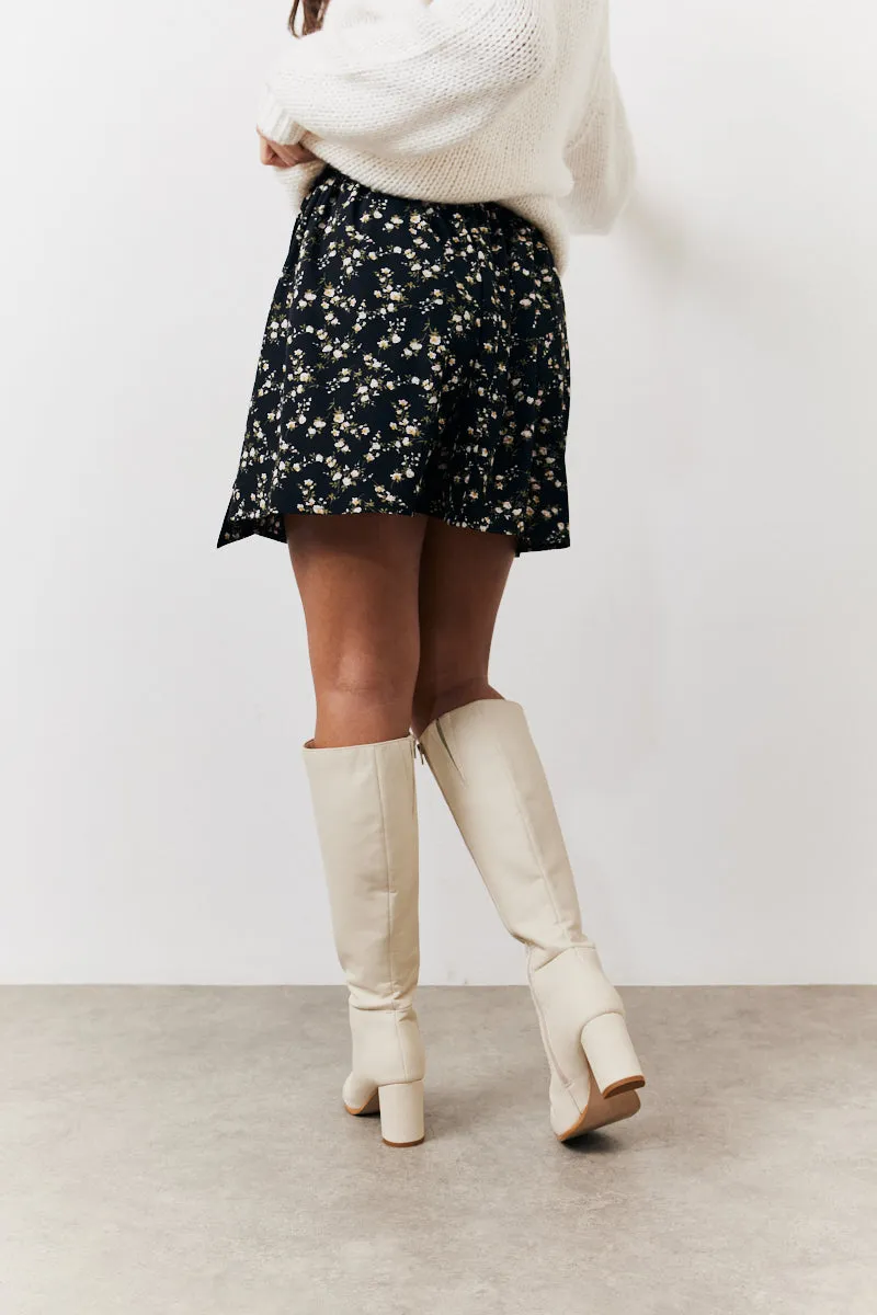 Black Floral Flippy Mini Skirt sold by Chi Chi London product image thumbnail 4