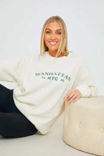 Manhattan Slogan Sweater sold by Chi Chi London