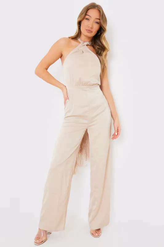 Halter Neck Wide Leg Jumpsuit made by In the style