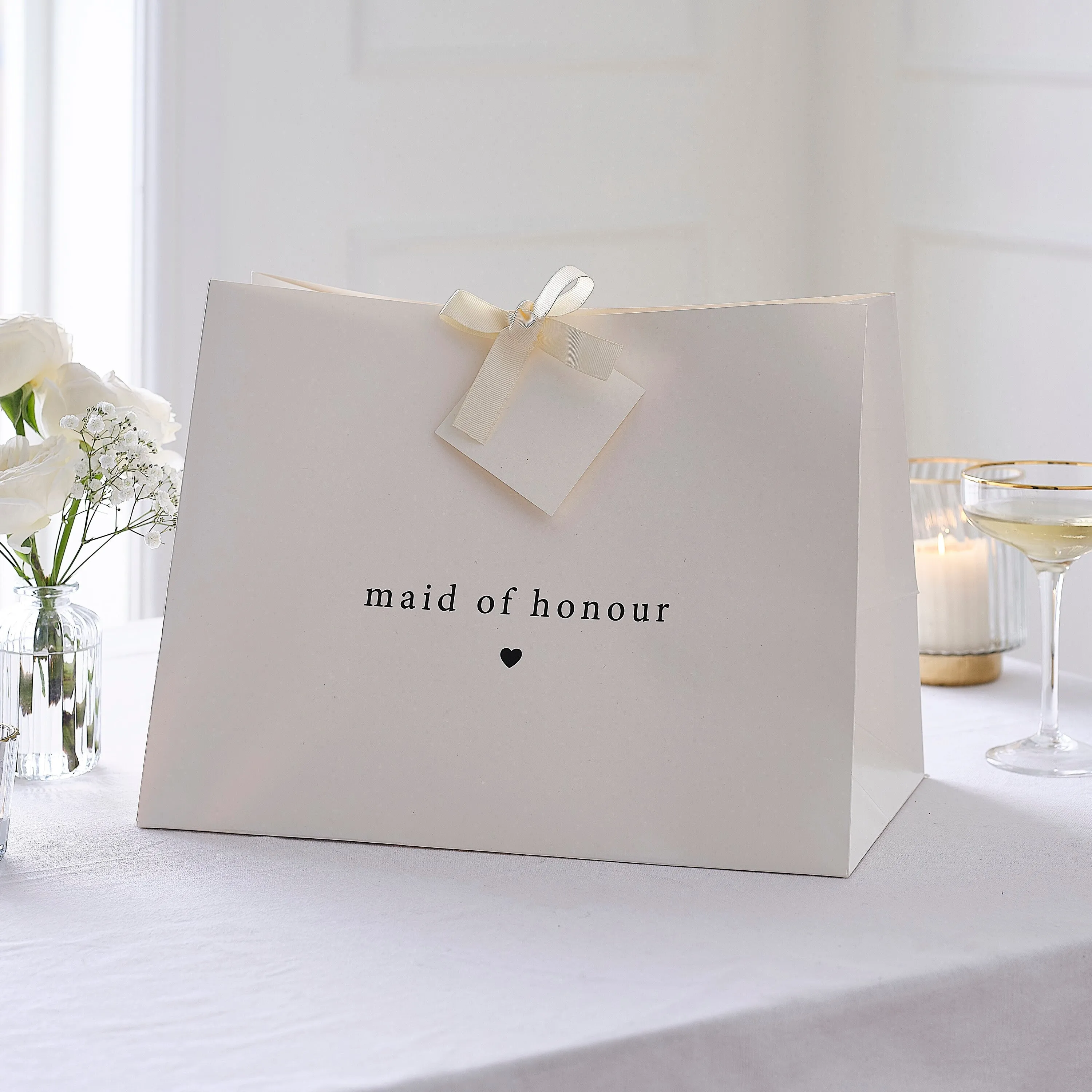 White Maid of Honour Gift Bag sold by Chi Chi London
