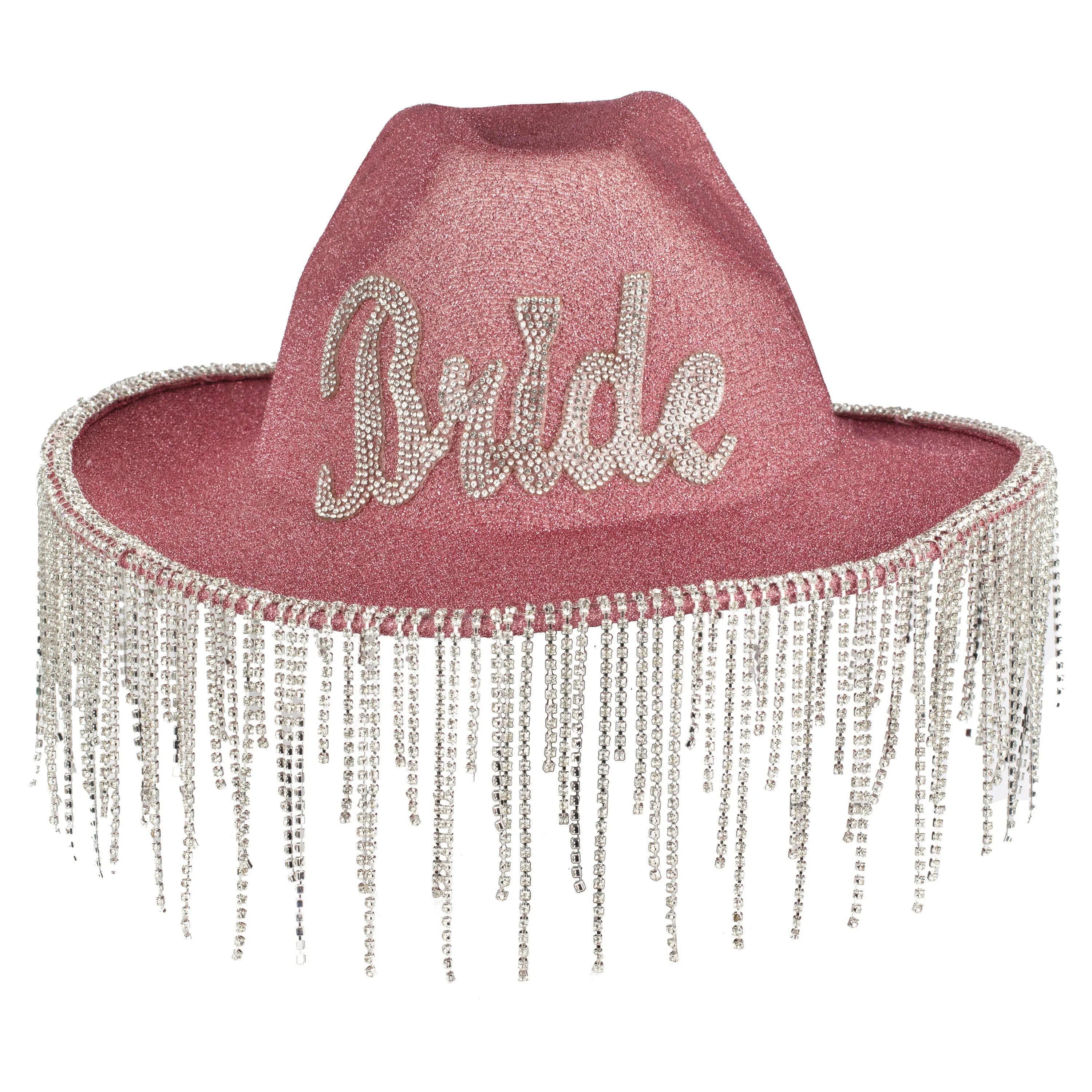 Pink Glitter Bride Cowboy Hat sold by Chi Chi London product image thumbnail 3