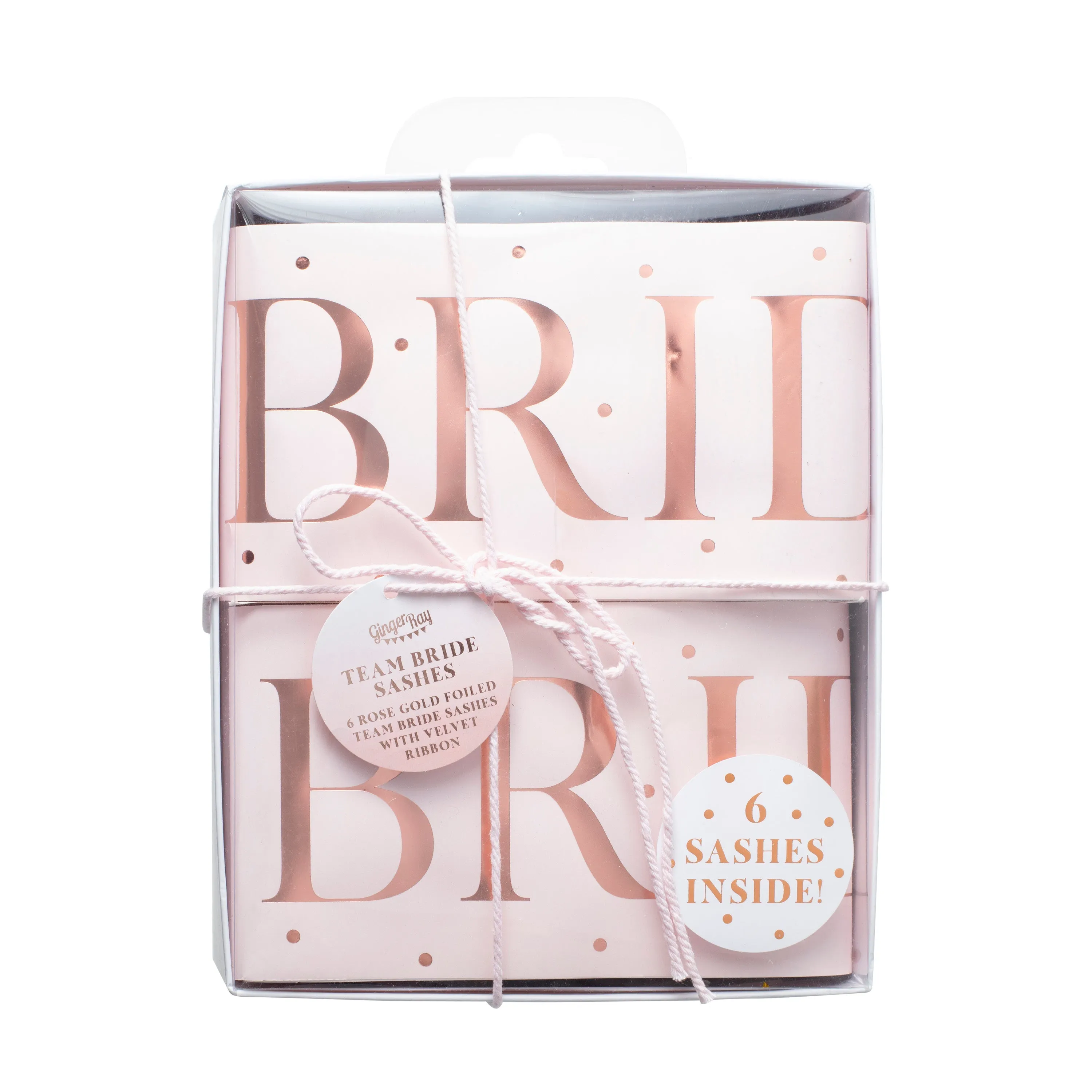 Pink and Rose Gold Team Bride Hen Party Sashes 6 Pack sold by Chi Chi London product image thumbnail 5